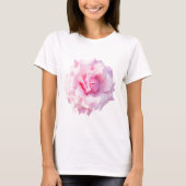 ピンクのバラの花 Tシャツ (正面)