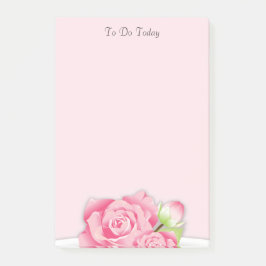 ピンクのバラの花 To Do リスト ポストイット