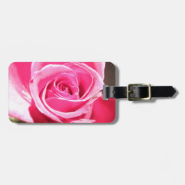 ピンクのバラの芽の花の花柄の写真 ラゲッジタグ