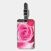 ピンクのバラの芽の花の花柄の写真 ラゲッジタグ (正面縦)