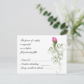 ピンクのバラの芽の華麗さRSVPカード 出欠カード (スタンド正面)