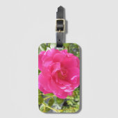 ピンクのバラの荷札 ラゲッジタグ (正面縦)