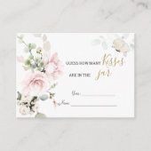 ピンクのバラの葉の数を推測キスゲーム エンクロージャーカード (正面)