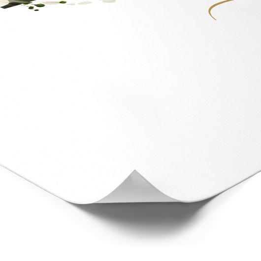 ピンクのバラの葉ようこそ赤ちゃんシャワーのサイン ポスター (角)