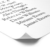 ピンクのバラの葉クロスバプテスマのシーティングチャート ポスター (角)