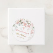 ピンクのバラの葉クロスメッセージカード フェイバータグ (インサイチュ)