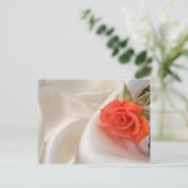 ピンクのバラの葉書 ポストカード (スタンド正面)