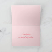 ピンクのバラの蕾のウェディングサンクスカード横向き サンキューカード (内部)