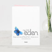 ピンクのバラの蕾の結婚式のお礼カード サンキューカード (裏面)