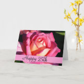 ピンクのバラの記念日の挨拶状を美化 カード (黄色い花)