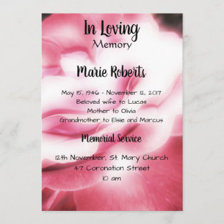 ピンクのバラの記念物/発表 案内状