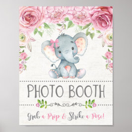 ピンクのバラの象の写真撮影小道具デコレーション ポスター