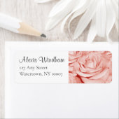 ピンクのバラの返送先ラベル ラベル (インサイチュ)