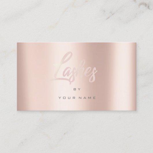 ピンクのバラの金ゴールドフェイクタイポグラフメイクアップ 名刺 (正面)