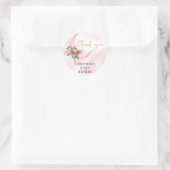 ピンクのバラの金ゴールド私たちは月の上にいる感謝 ラウンドシール (バッグ)