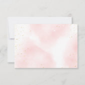 ピンクのバラの金ゴールド私たちは月の赤ちゃんシャワーの上にいる サンキューカード (裏面)