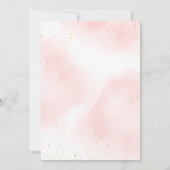 ピンクのバラの金ゴールド私たちは月の赤ちゃんシャワーの上にいる 招待状 (裏面)