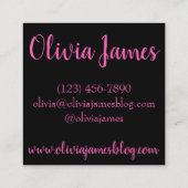 ピンクのバラの雨滴の露ガーデンゲート写真 スクエア名刺 (裏面)