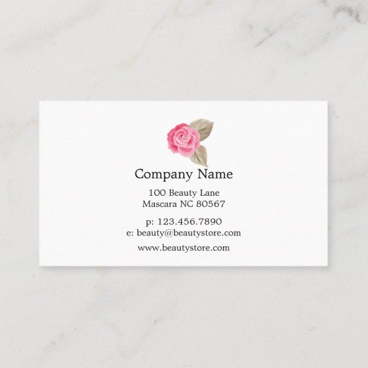 ピンクのバラの顧客のロイヤリティカード 名刺 (裏面)