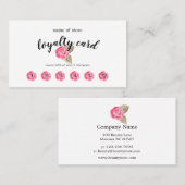 ピンクのバラの顧客のロイヤリティカード 名刺 (正面/裏面)