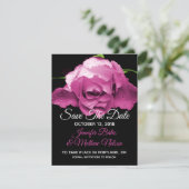 ピンクのバラのSave the Dateお知らせ 招待状 (スタンド正面)