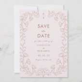 ピンクのバラのSave The Date セーブザデート (正面)
