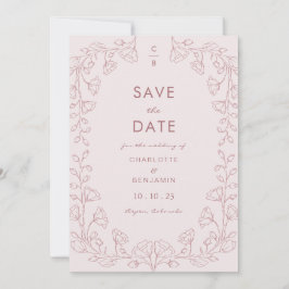 ピンクのバラのSave The Date セーブザデート