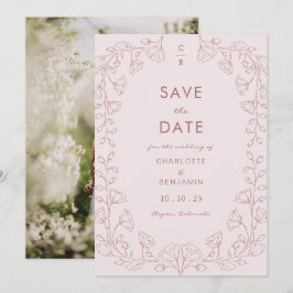 ピンクのバラのSave The Date セーブザデート