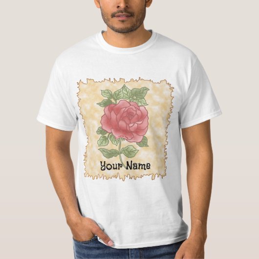 ピンクのバラのTシャツ Tシャツ (正面)