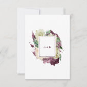 ピンクのバラのVIPを結婚しているクリーミーなMarsalaの花のバラ 招待状 (裏面)