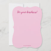 ピンクのバラは平らなメッセージカード感謝していしています サンキューカード (裏面)