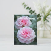 ピンクのバラは感謝していしています サンキューカード (スタンド正面)