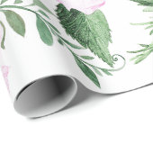 ピンクのバラぼほ水彩花柄 ラッピングペーパー (ロールコーナー)