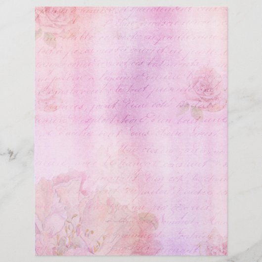 ピンクのバラみすぼらしいシックなスクラップブックエフェメラ (正面)