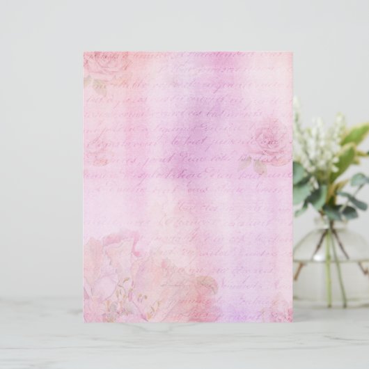 ピンクのバラみすぼらしいシックなスクラップブックエフェメラ (スタンド正面)