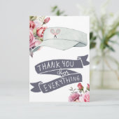 ピンクのバラをテーマにしたテニス サンキューカード (スタンド正面)