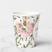 ピンクのバラをテーマにした誕生日ウェディングペーパーカップ 紙コップ (右)