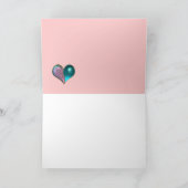 ピンクのバラを使ったロマンチックなバレンタインデーの猫 シーズンカード (内部)