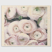 ピンクのバラを包む淡い色のハッピーシードのギフトラッピング ラッピングペーパー (フラット)