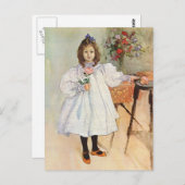 ピンクのバラを持つグラディス ポストカード (正面/裏面)