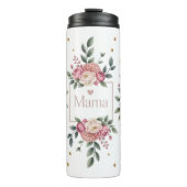 ピンクのバラを持つフローラママ タンブラー (正面)