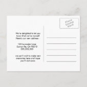 ピンクのバラを移動したアドレスの変更 案内ポストカード (裏面)