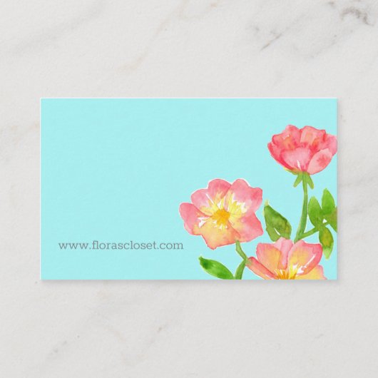 ピンクのバラを購入していただき、ありがとうございます 名刺 (裏面)