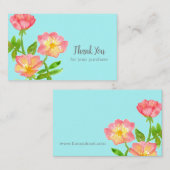 ピンクのバラを購入していただき、ありがとうございます 名刺 (正面/裏面)