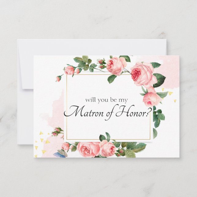 ピンクのバラを赤らめる名誉の私のマトロンになってくれるか (正面)