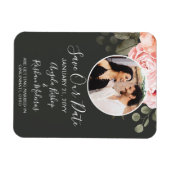 ピンクのバラエレガントのフローラを保存結婚する マグネット (横)