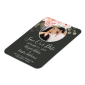 ピンクのバラエレガントのフローラを保存結婚する マグネット (左側)