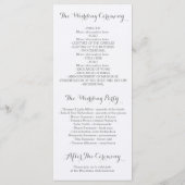 ピンクのバラエレガントズウォーター結婚式 プログラム (裏面)