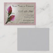 ピンクのバラカードテンプレート 名刺 (正面/裏面)