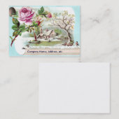 ピンクのバラスクロールビクトリア時代の人貿易カード 名刺 (正面/裏面)